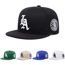 new los ange earth cotton flat edge baseball hat, embroidered letter cap, women sunshade hat, men outdoor hiphop street