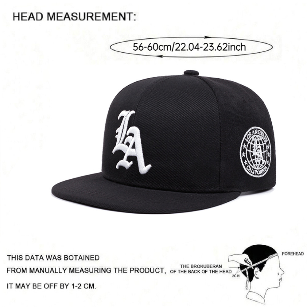 New Los Ange Earth Cotton Flat Edge Baseball Hat, Embroidered Letter Cap, Women Sunshade Hat, Men Outdoor HipHop Street