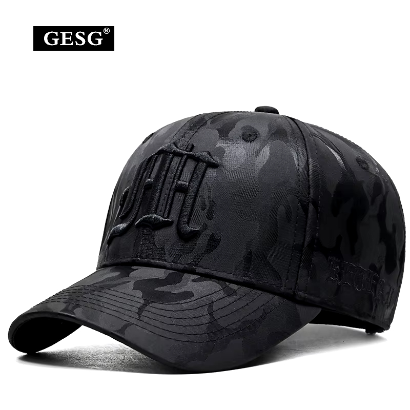 Mens Camouflage Tactical Baseball Cap, Embroidered Military Cap, All-Season Fashion Hard Top Hat