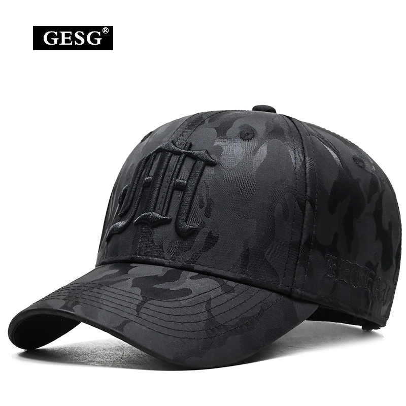 Mens Camouflage Tactical Baseball Cap, Embroidered Military Cap, All-Season Fashion Hard Top Hat