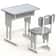 Miniature School Desk & Chair Set, Simulated Dollhouse Furniture Model for Pretend Play, Classroom Decor, and Play House