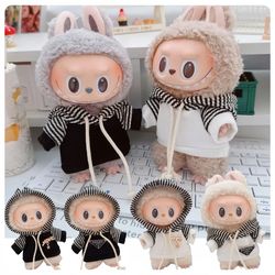 mini doll clothes for labubu, 25 style hoodie, sweatshirt outfit set, doll accessories, gift, party game & cultivate