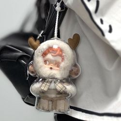 transparent protective case for skull panda winter movement sp doll, dustproof storage case & display cover