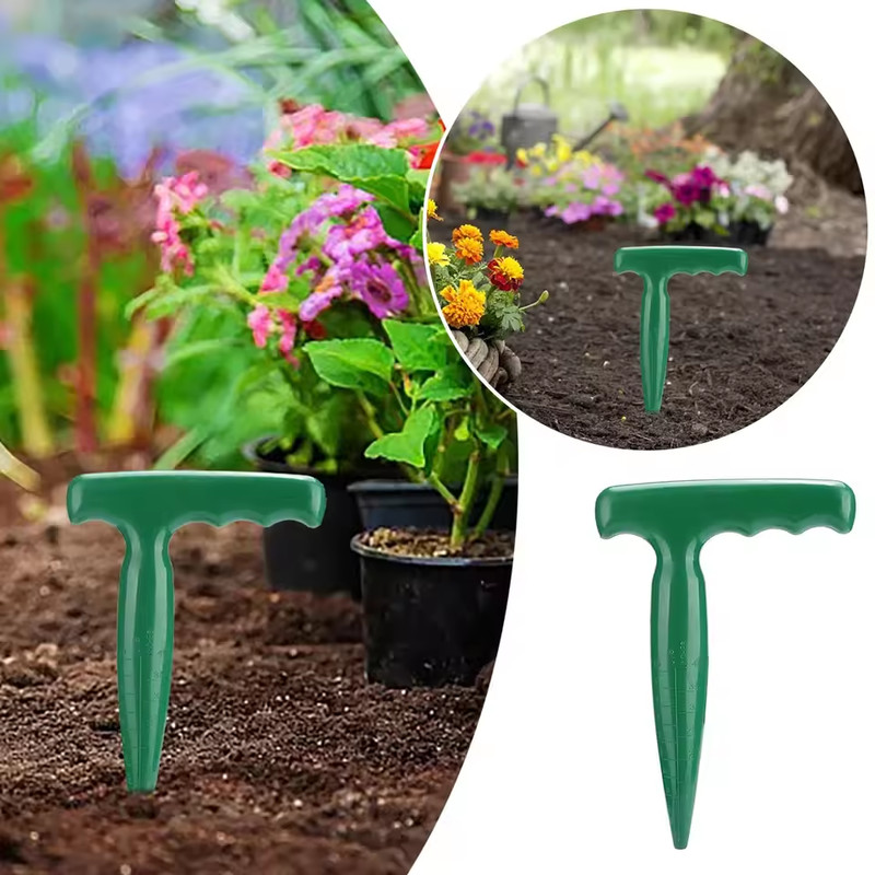 Clear Scale Planting Tools Handheld Garden Hole Puncher With Seed Dispenser Lightweight Digging Too 2