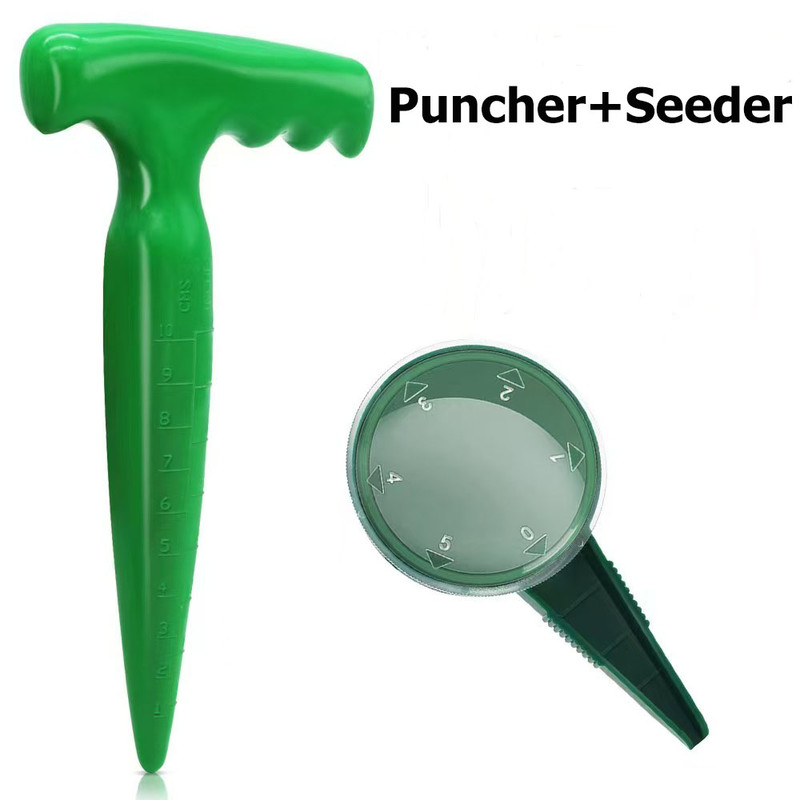 Clear Scale Planting Tools Handheld Garden Hole Puncher With Seed Dispenser Lightweight Digging Too 6