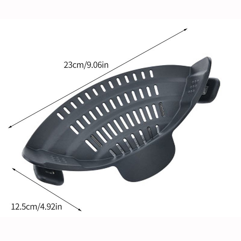 Clip On Silicone Strainer for Pots and Pans, Kitchen Drain Rack for Pasta, Noodles, Vegetables, Fruits, Colander Tool