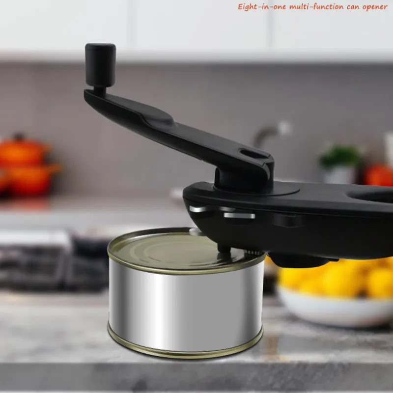 8 in 1 Can Opener Heavy Duty for Jars, Tins, Bottles, Multi Kitchen Tool, Jar Lid Remover, Tin and Can Opening Gadget