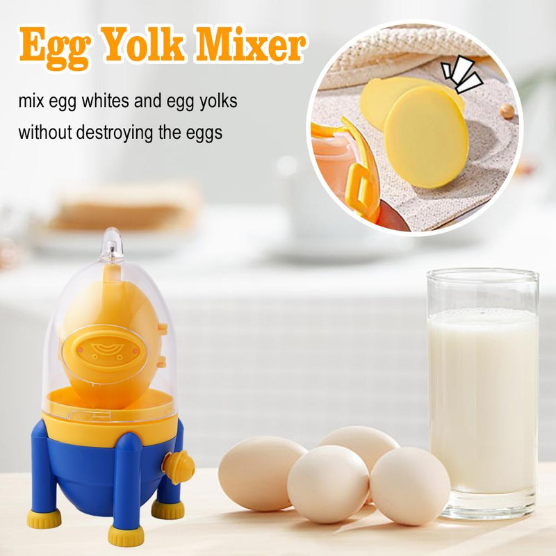 Manual Egg Scrambler Shaker Egg Yolk Mixer, Kitchen Gadget, Portable Egg Puller Mixer Golden Maker Tool