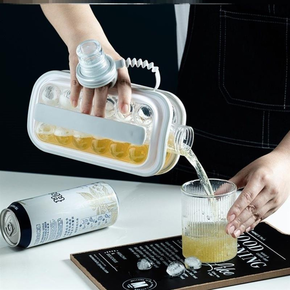 2 in 1 Portable Ice Cube Tray Circular Ice Mold Maker, Water Bottle Cooling Tray, 12 Grid Flat Lid Popsicle Mold