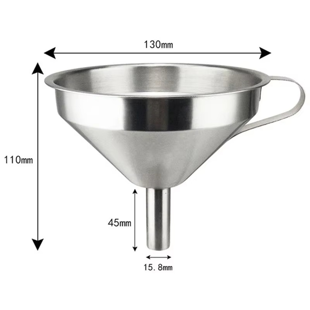 Stainless Steel Funnel Kitchen Oil Funnel, Small Liquid Strainer Funnel, Metal Food Oil Filter for Bottles