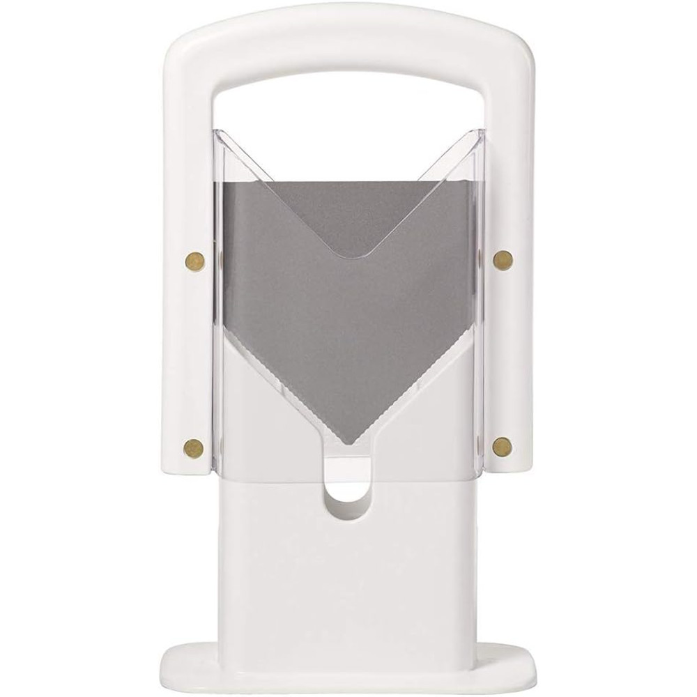 Manual Precision Bagel Cutter with Safety Shield, White 9.25 Inch Kitchen Tool, Cleanly Slices Bagels and More