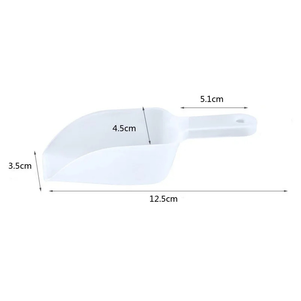 Mini Transparent Ice Scoop 1Pcs Plastic Shovel for Party, Bar, Buffet, Kitchen Candy Dessert Grain Dry Goods Tool