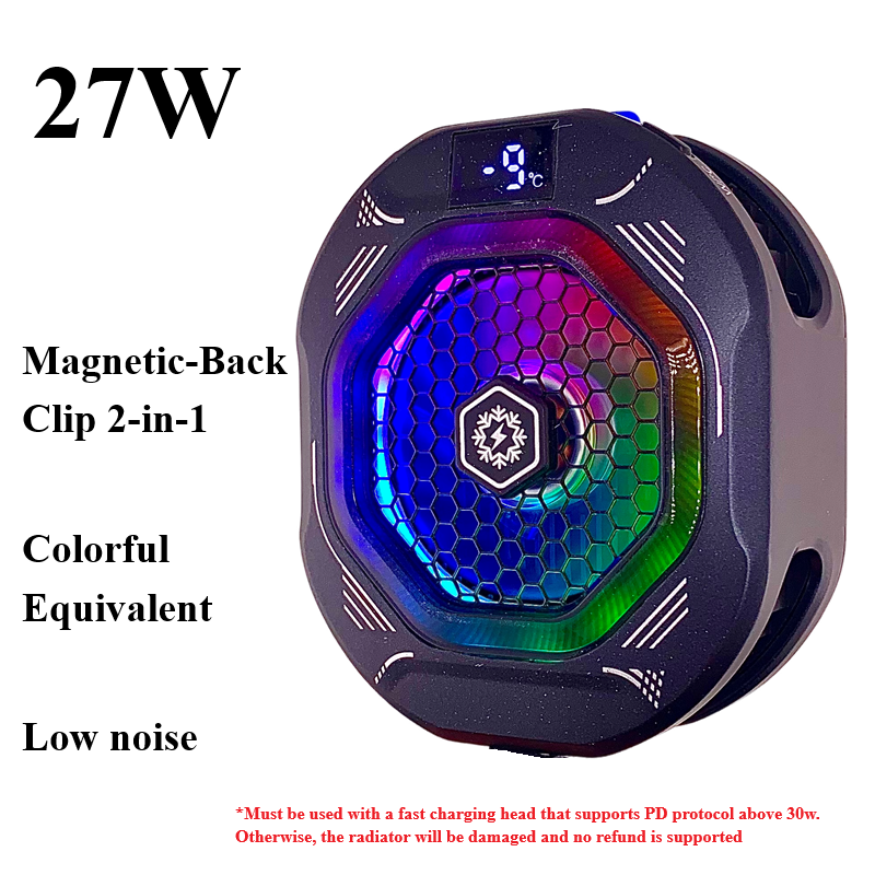TH12 Pro 27W Phone Cooler Magnetic Ice Cooling, Clip-on Gaming Cooler, Strong Fast Chill, Temperature Control