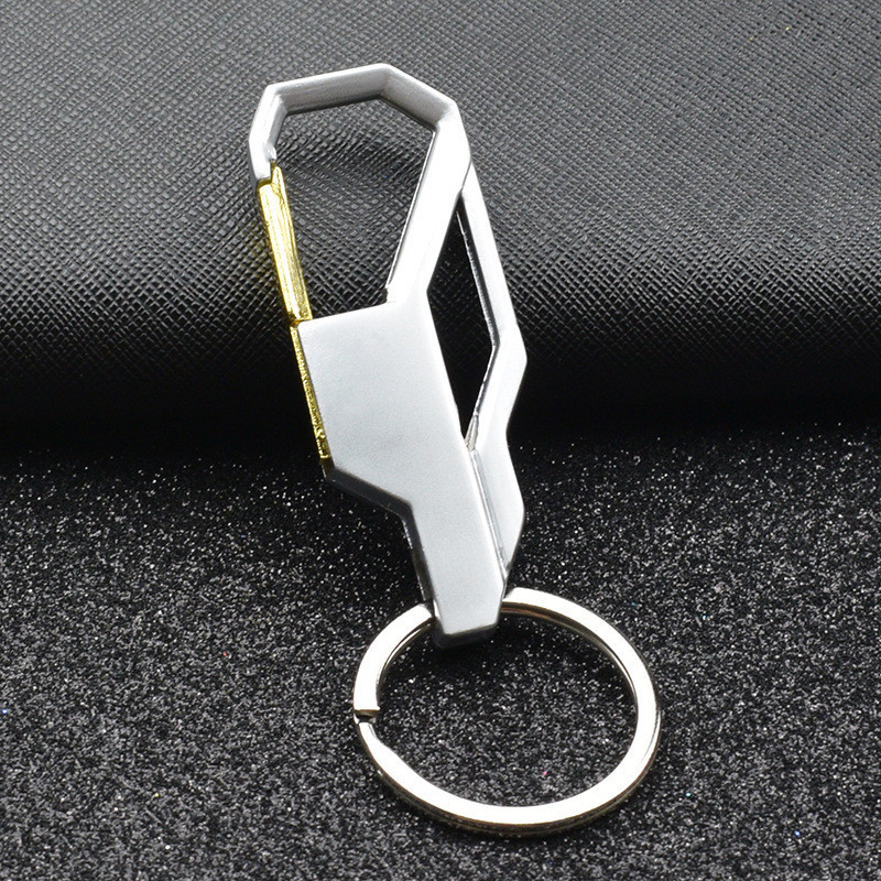 Silver Metal Punk Key Ring, Inlay Keychain for Classic Car Keys, Stylish Gift for Men and Women, Romantic Key Chain