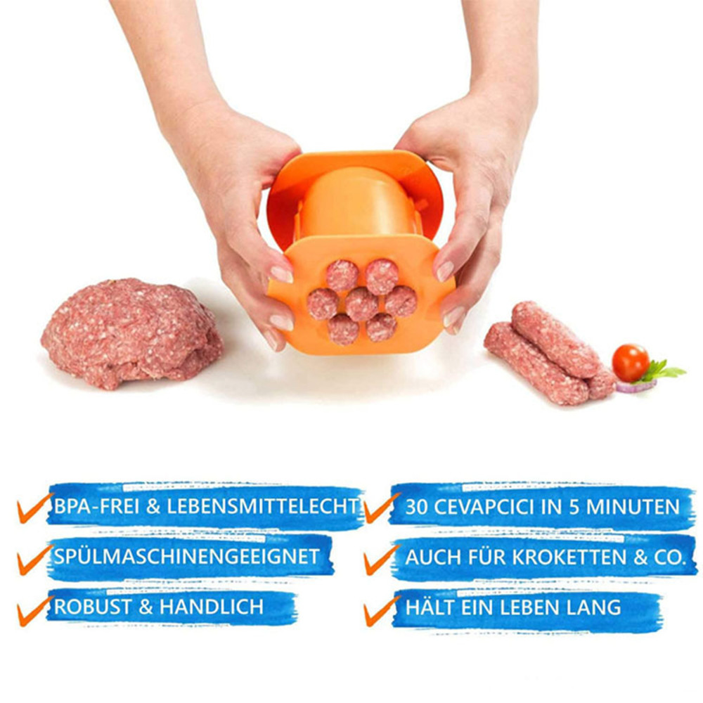 Kitchen DIY Gadget Meat Strip Squeezer, Hot Dog Sausage Maker, New Product Meatball Press Tool, Easy Home Use