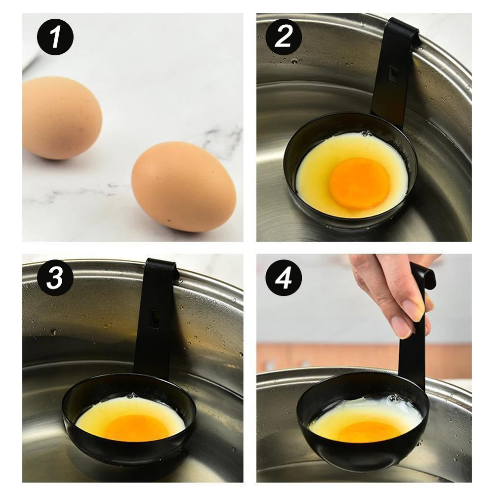 Nonstick Large Poached Egg Maker, Egg Boiled Holder Rack, Kitchen Cooker Gadgets for Home Use