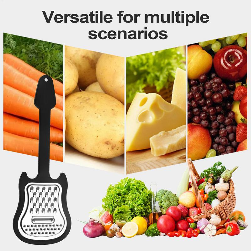 Stainless Guitar Shape Handheld Fruit Grater, Metal Cheese Grater, Comfortable Grip Kitchen Crusher Kitchen Gadgets