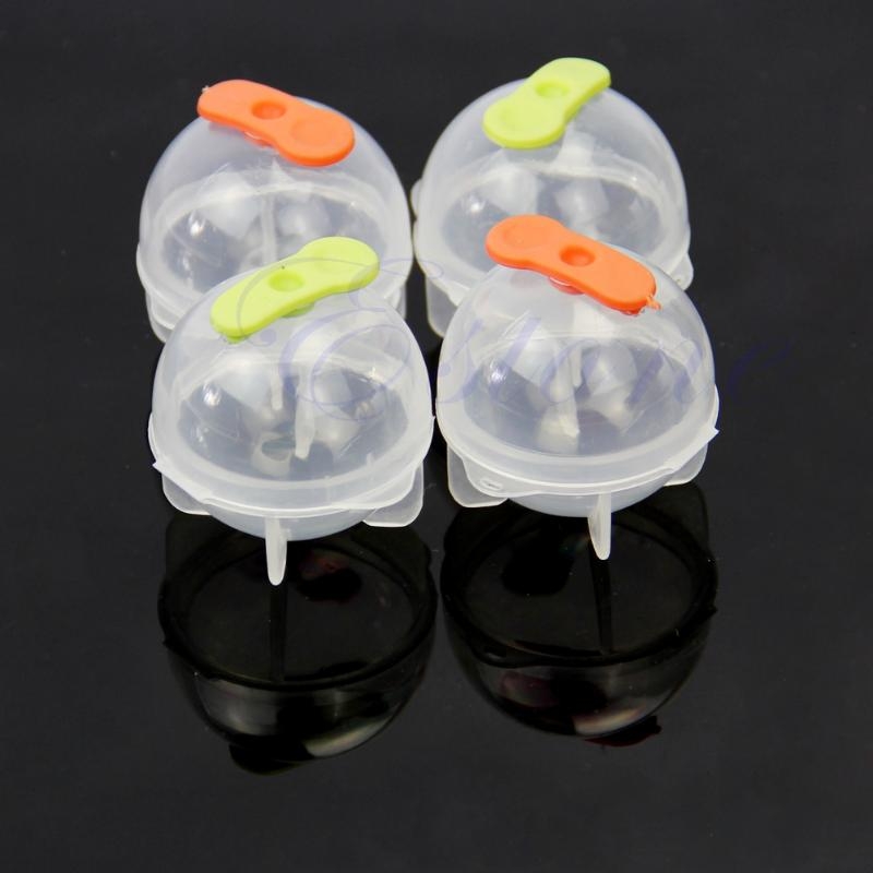 Reusable 4pcs Ice Tray Cube Set, Round Sphere Ball Maker, Plastic 35mm Mold Mould for Party and Home Drinks