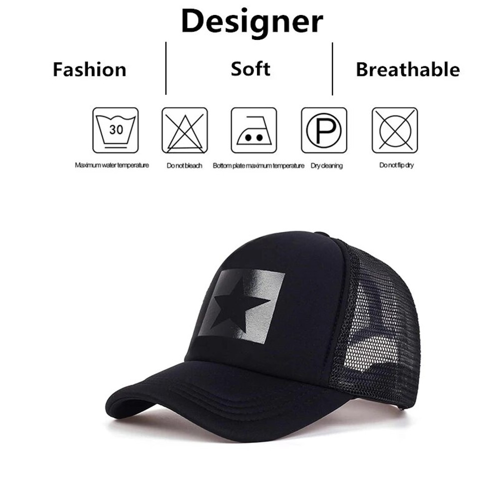 Adjustable Casual Hats Sunscreen Hat FivePointed Star Printed Baseball Net Caps Spring And Summer O 5