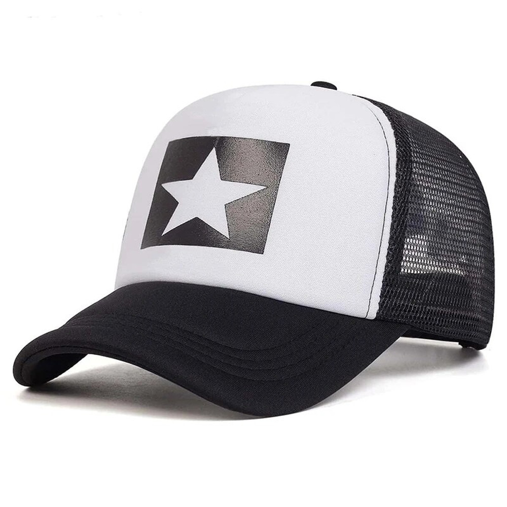 Adjustable Casual Hats Sunscreen Hat FivePointed Star Printed Baseball Net Caps Spring And Summer O 6