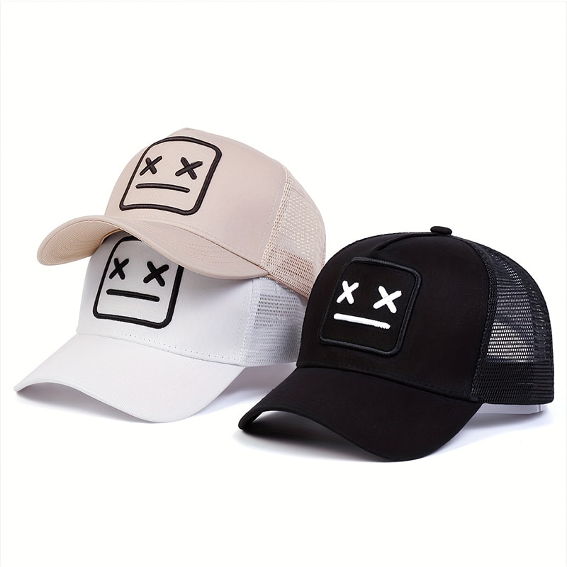 Unisex Embroidery Baseball Net Caps, Adjustable Casual Hats, Hip Hop Cap Spring and Summer Outdoor Sunscreen Hat