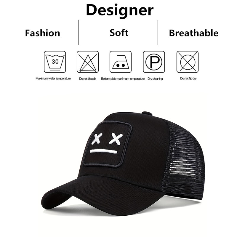 Unisex Embroidery Baseball Net Caps, Adjustable Casual Hats, Hip Hop Cap Spring and Summer Outdoor Sunscreen Hat