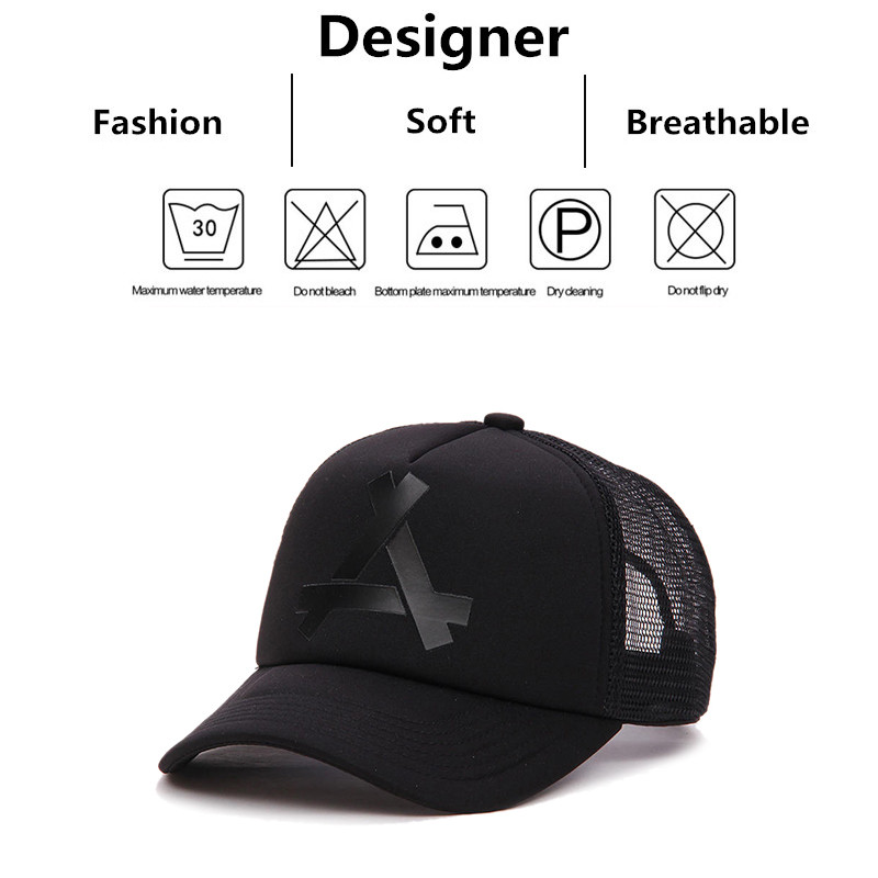 Unisex A Letter Printing Baseball Net Caps, Adjustable Casual Hats, Hip Hop Cap for Spring Summer Outdoor Sunscreen