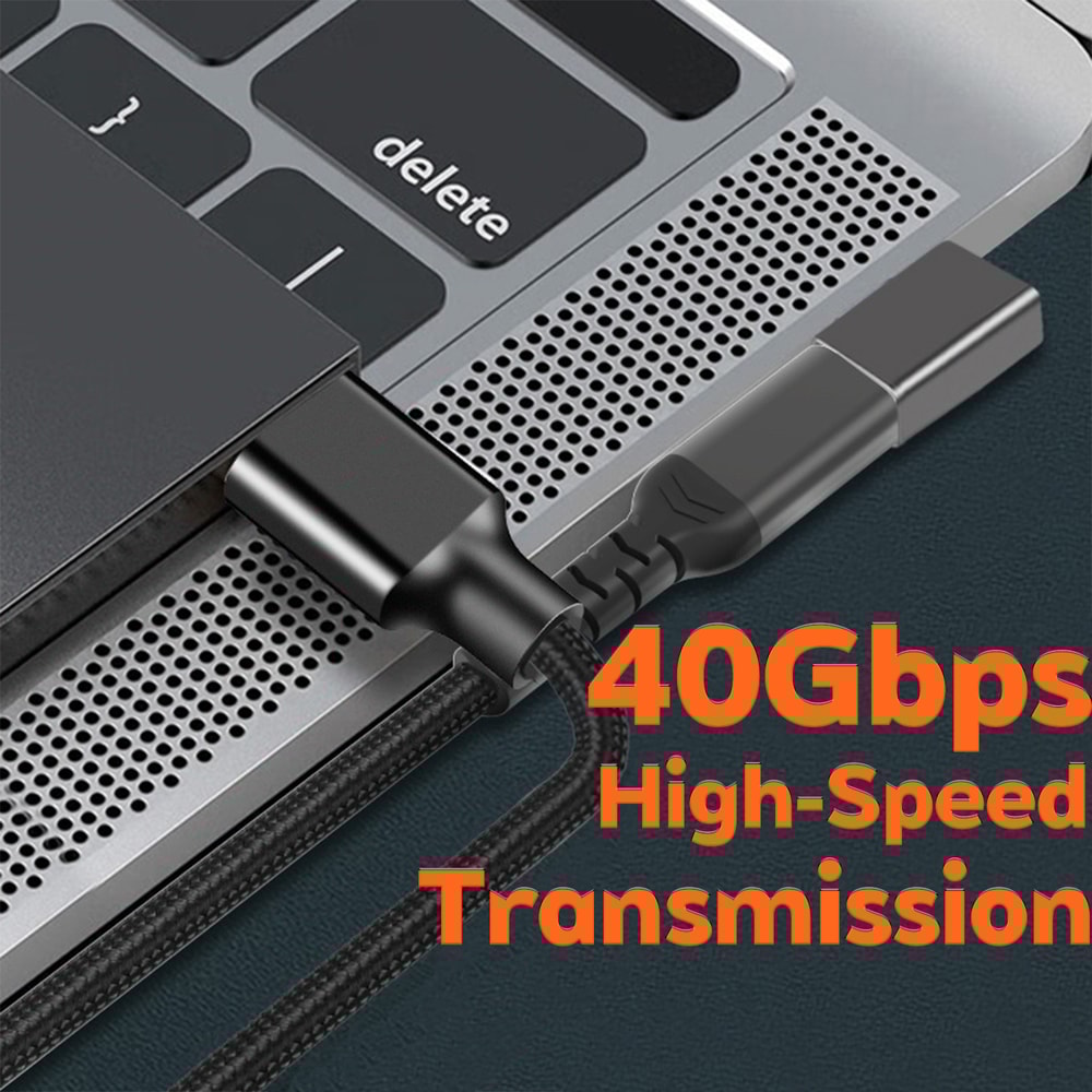 Hannord USB 90 Degree Type-C Adapter 40Gbps Fast Data Transfer, Thunderbolt 4 Mobile Conversion Head, 2 Pack