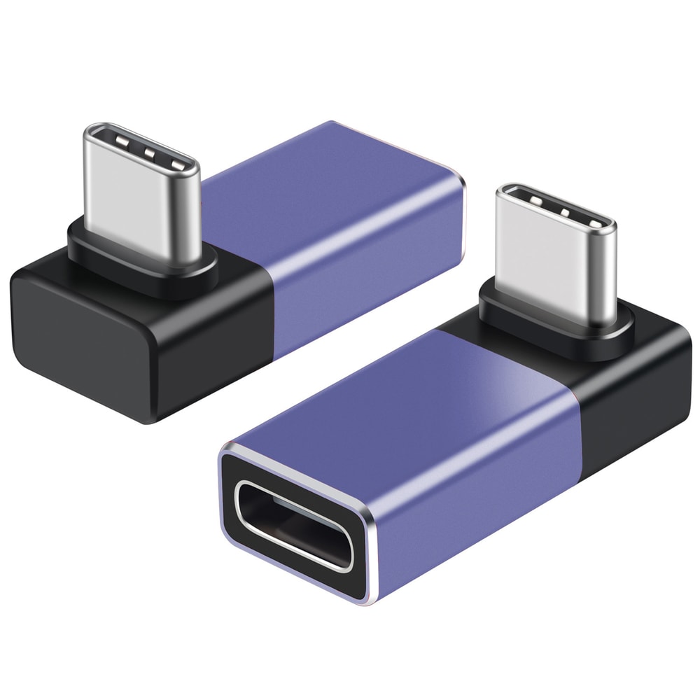 Hannord USB 90 Degree Type-C Adapter 40Gbps Fast Data Transfer, Thunderbolt 4 Mobile Conversion Head, 2 Pack