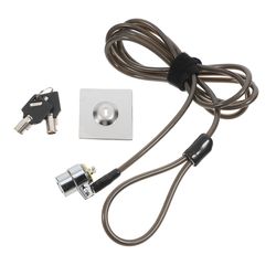 zinc alloy laptop lock with extended steel cable, desktop universal security notebook, computer black anti theft pc lock