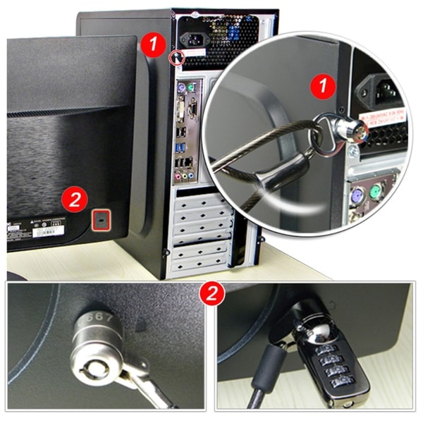 Computer Case Lock with Keys, Desktop PC Security, Anti-theft Office Protection, Chassis Management