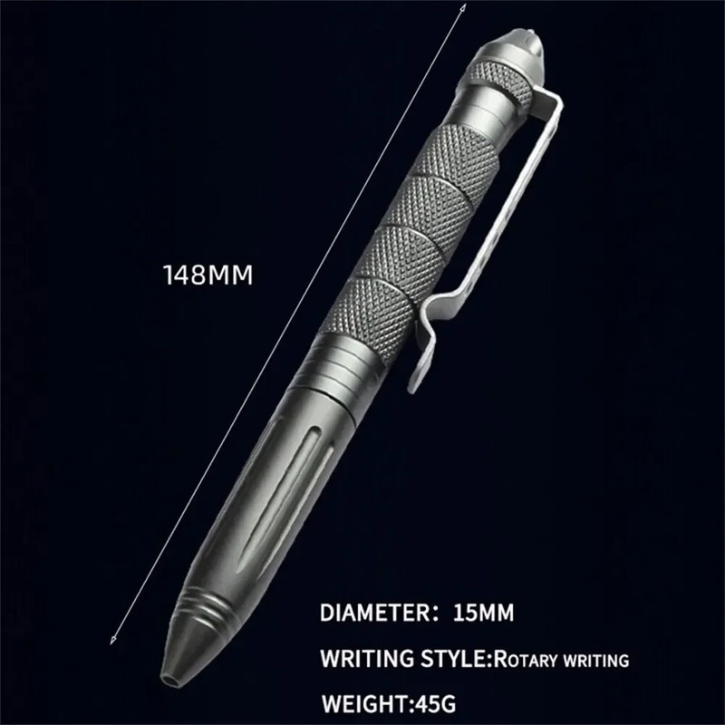 High Quality Self Defense Pen Aluminum Glass Breaker Multi Functional Tactical Pen Steel Anti Skid 1