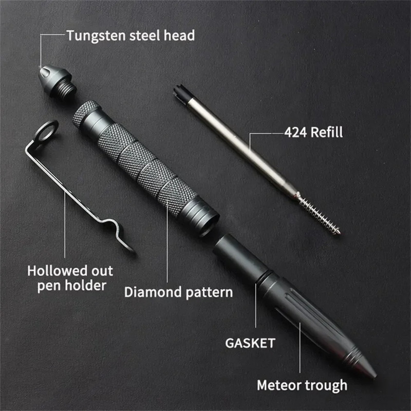 High Quality Self Defense Pen Aluminum Glass Breaker Multi Functional Tactical Pen Steel Anti Skid 2