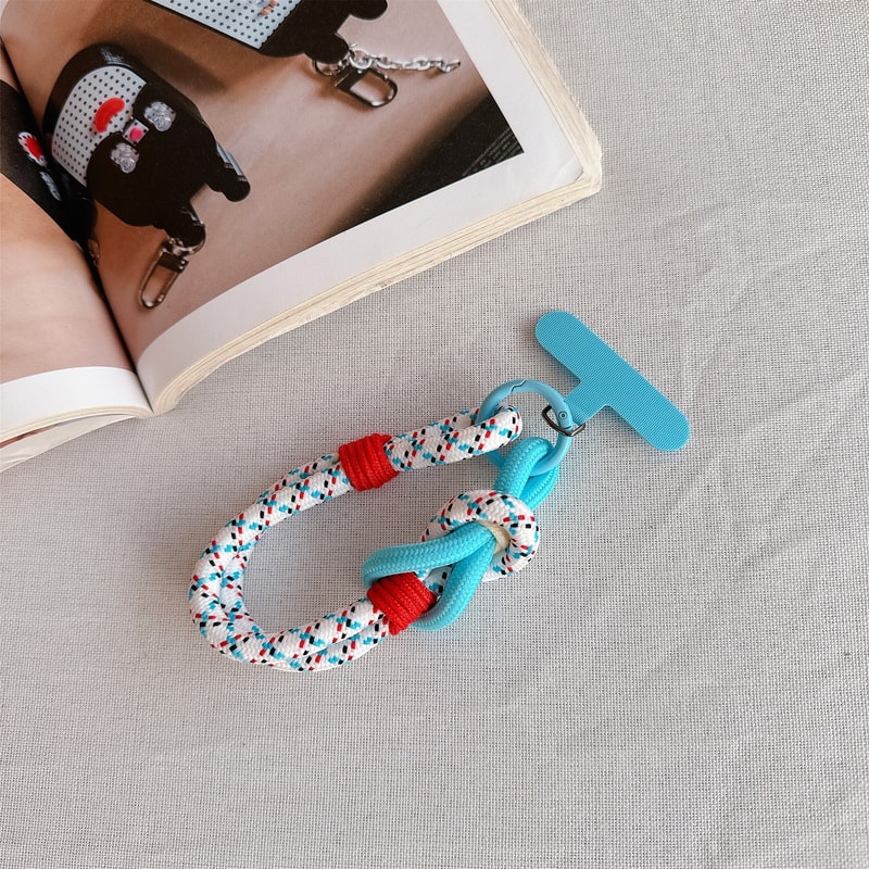 Braided Fashion Dopamine Phone Lanyard, Handwoven Short Wrist Strap, Anti-lost Hanging Cord Phone Charm Accessories