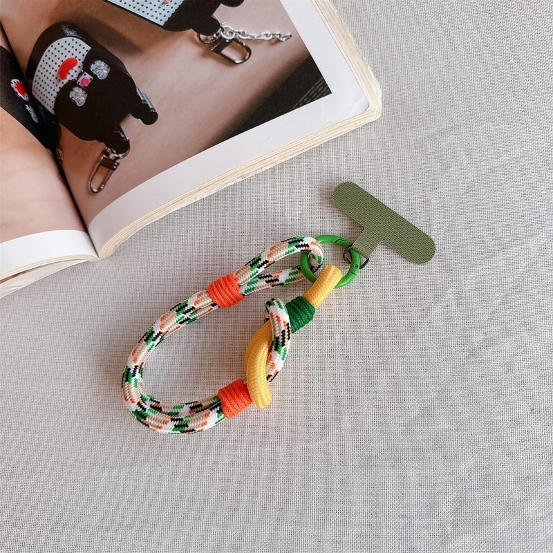 Braided Fashion Dopamine Phone Lanyard, Handwoven Short Wrist Strap, Anti-lost Hanging Cord Phone Charm Accessories