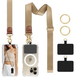 universal cell phone neck lanyard, phone lanyard crossbody wrist strap, adjustable anti-theft strap for all smartphone