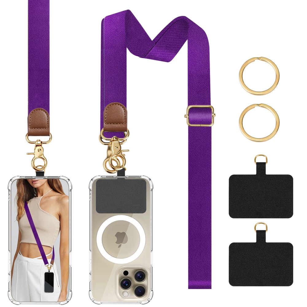 Universal Cell Phone Neck Lanyard, Phone Lanyard Crossbody Wrist Strap, Adjustable Anti-Theft Strap for All Smartphone