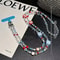 Cute Mobile Phone Chain Crossbody, Handmade Beaded Strap Chain, Plaid Square Strawberry Love Lanyard for Fashion Trend