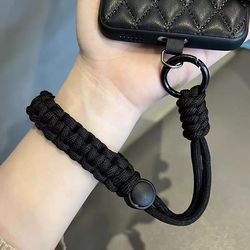 adjustable handwoven universal mobile phone wrist strap, outdoor short lanyard, anti-drop rope for any phone case