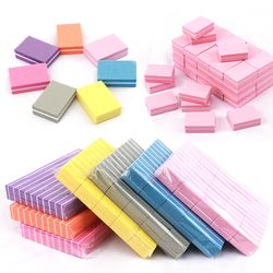 mini nail files double-sided blocks, colorful sponge nail buffers, polishing nail art tools for manicure