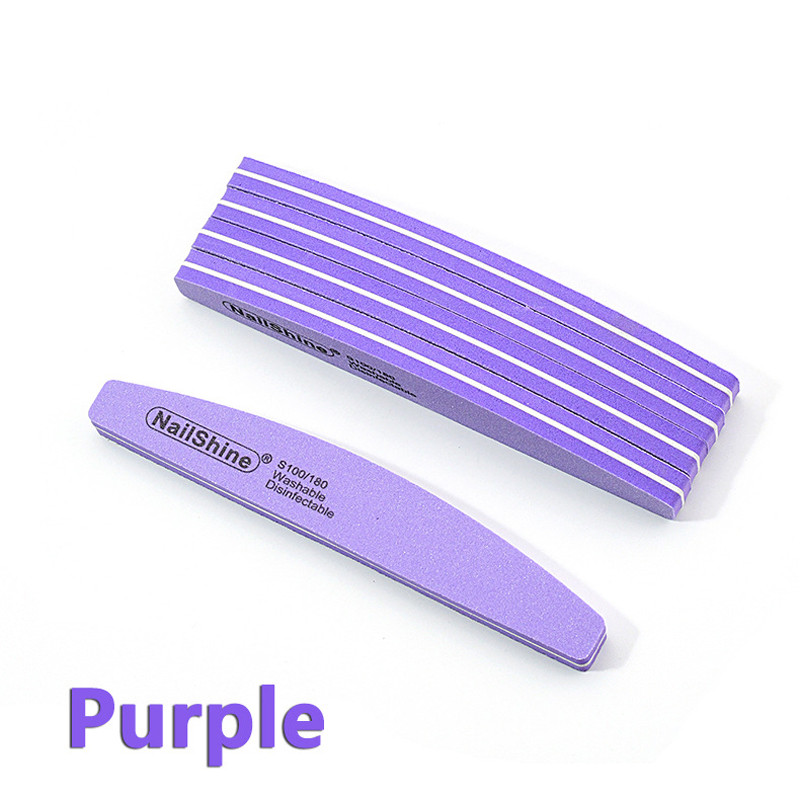 Halfmoon Nail Buffers File Tools, Dual Side 100/180 Polishing Grinding, Manicure Pedicure Essentials