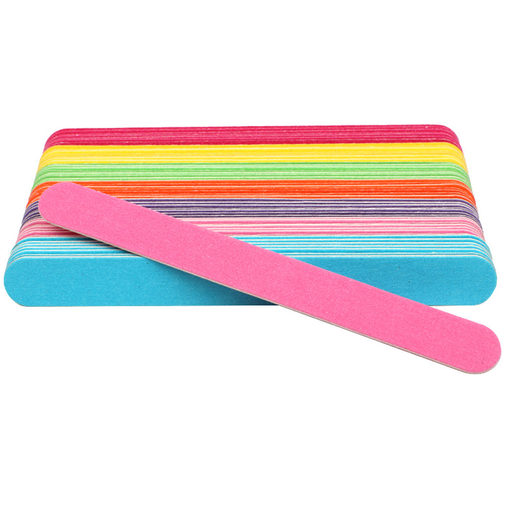Professional Nail Files 20Pcs/Lot Wooden Nail File, 180/240 Colorful Sandpaper Buffers for Pedicure Manicure