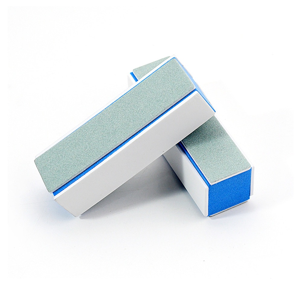 4 Way Blue Core Nail Buffer Blocks 2Pcs Set, Multi Grit Manicure Tools for Shaping, Smoothing, Glossy Salon Finish