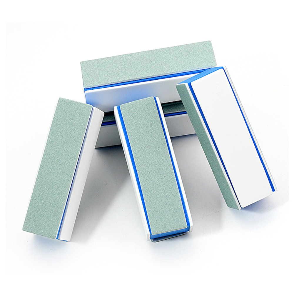 4 Way Blue Core Nail Buffer Blocks 2Pcs Set, Multi Grit Manicure Tools for Shaping, Smoothing, Glossy Salon Finish
