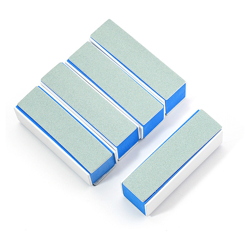 4 Way Blue Core Nail Buffer Blocks 2Pcs Set, Multi Grit Manicure Tools for Shaping, Smoothing, Glossy Salon Finish