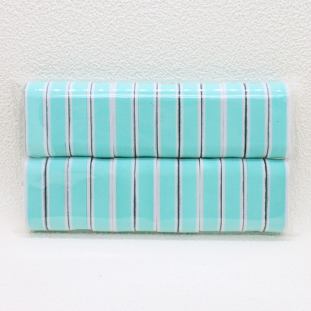 Green Core Nail Buffers Oval Sponge, Double-Sided Manicure Polishing Tools, Portable Shaping Durable Nail Care Equipment