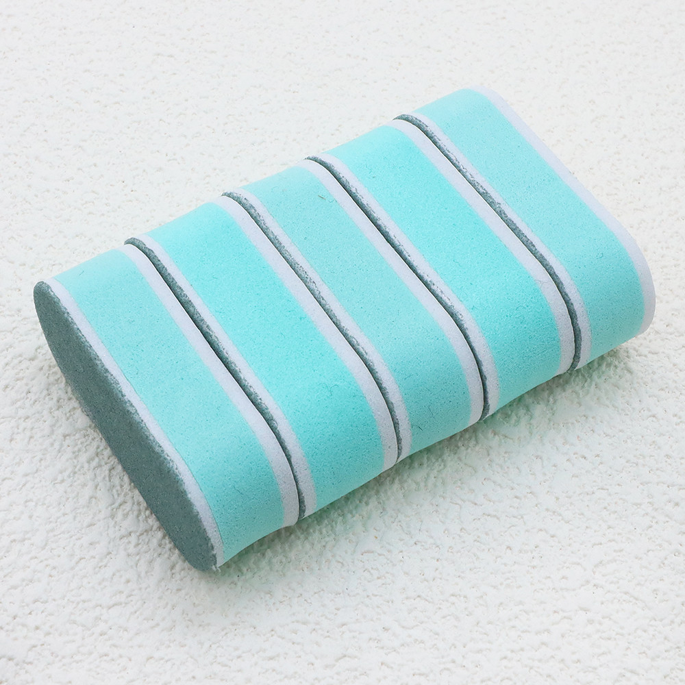 Green Core Nail Buffers Oval Sponge, Double-Sided Manicure Polishing Tools, Portable Shaping Durable Nail Care Equipment