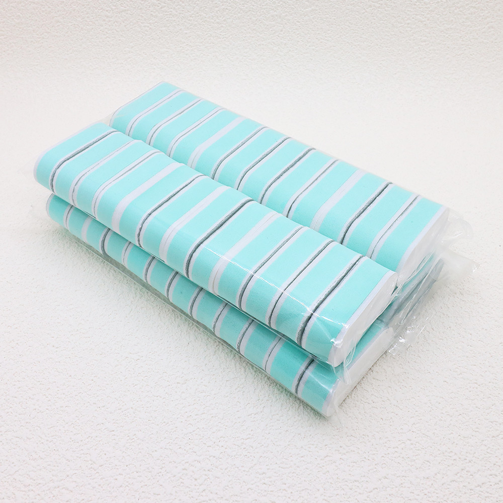 Green Core Nail Buffers Oval Sponge, Double-Sided Manicure Polishing Tools, Portable Shaping Durable Nail Care Equipment