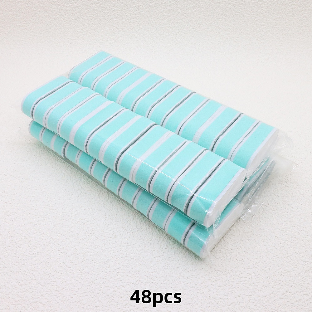 Green Core Nail Buffers Oval Sponge, Double-Sided Manicure Polishing Tools, Portable Shaping Durable Nail Care Equipment