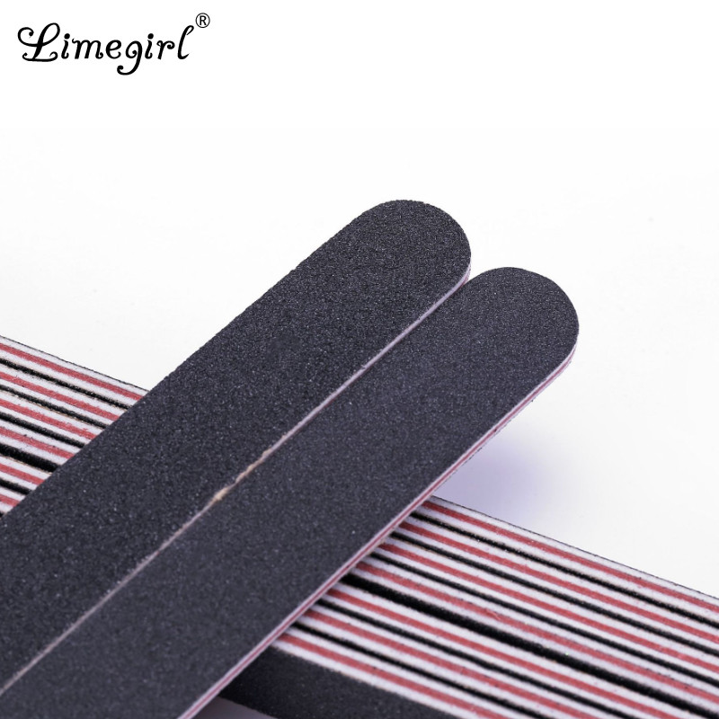 Professional Nail Buffer Nailfile Black Sandpaper, Strong Straight Lime, 100 180 Angle Buffing Sanding Files for Salon